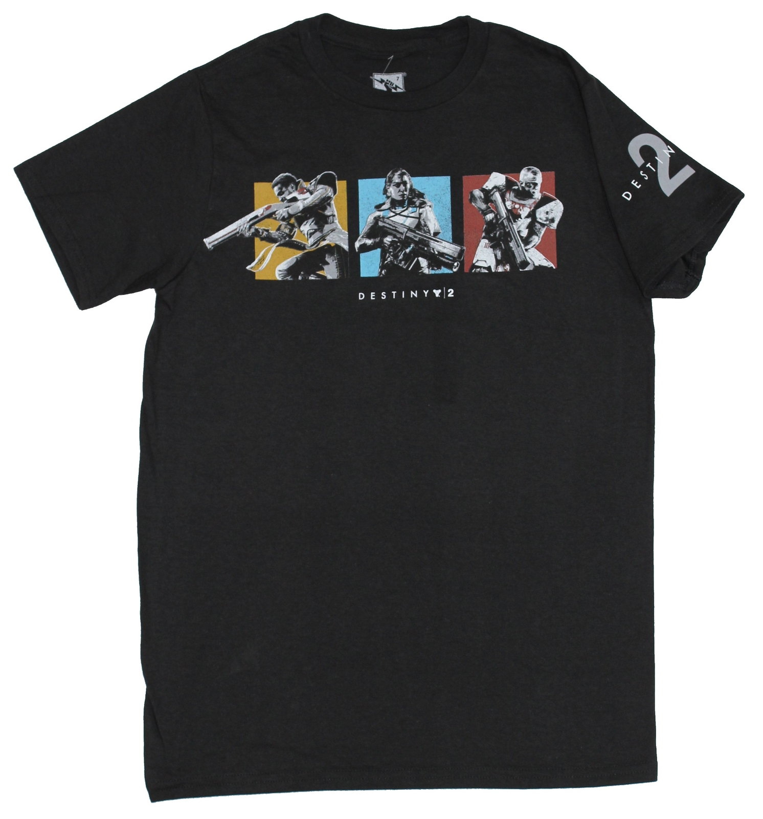 Destiny 2 Mens T-Shirt – Colorful Character Boxes Images