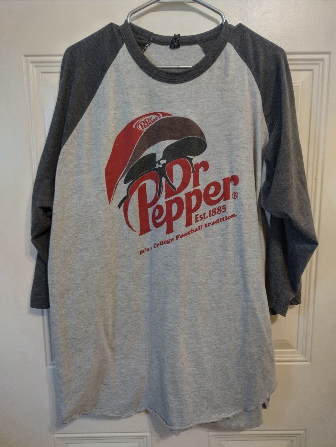 Dr Pepper A College Football Tradition Shirt 2XL Raglan Soda Pop Retro BG7