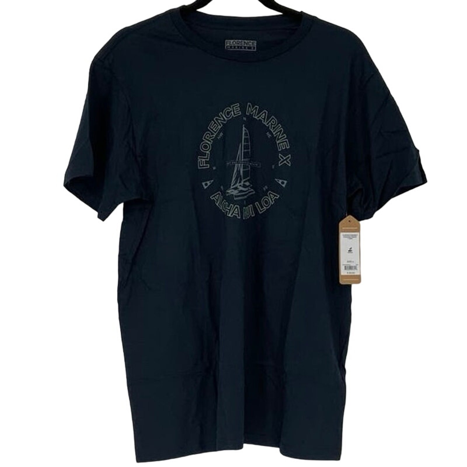 NEW! Florence Marine X Men&rsquo;s Large Catamaran Organic Navy T-Shirt $38 msrp M5-2