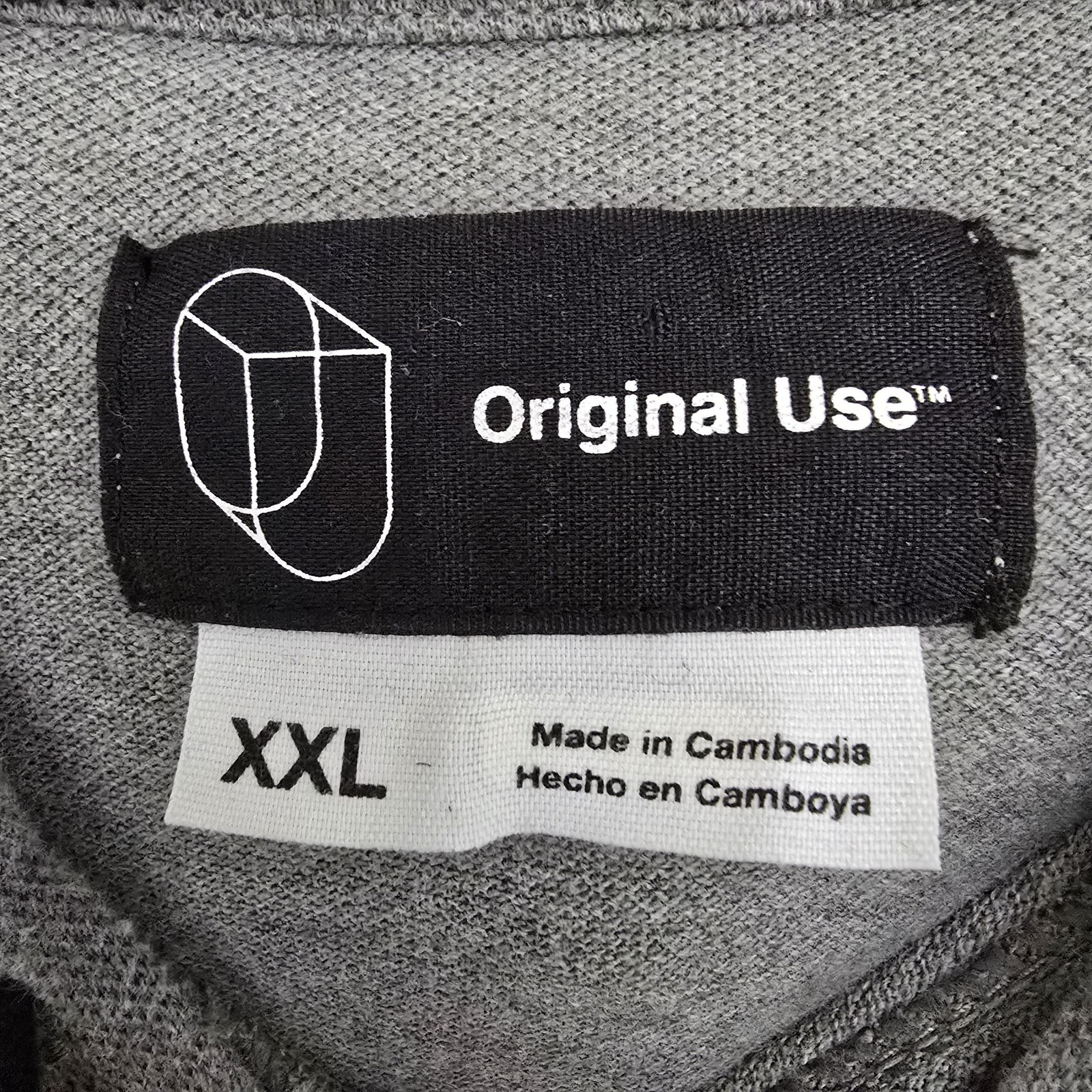 Original Use Shirt Mens 2XL Gray Hooded Short Sleeve Stripe Hem Casual Tee Top