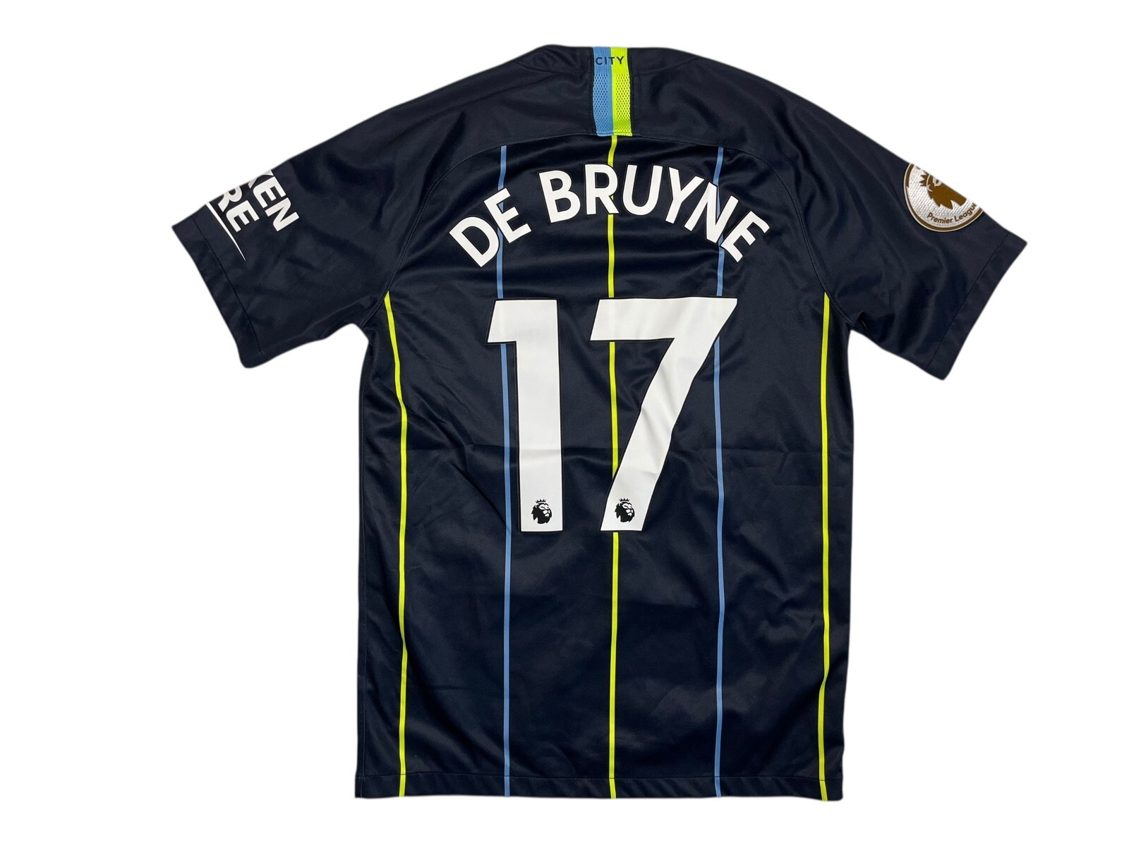 Nike MANCHESTER CITY Black #17 DE BRUYNE FOOTBALL JERSEY Soccer Shirt Sz Men&rsquo;s M