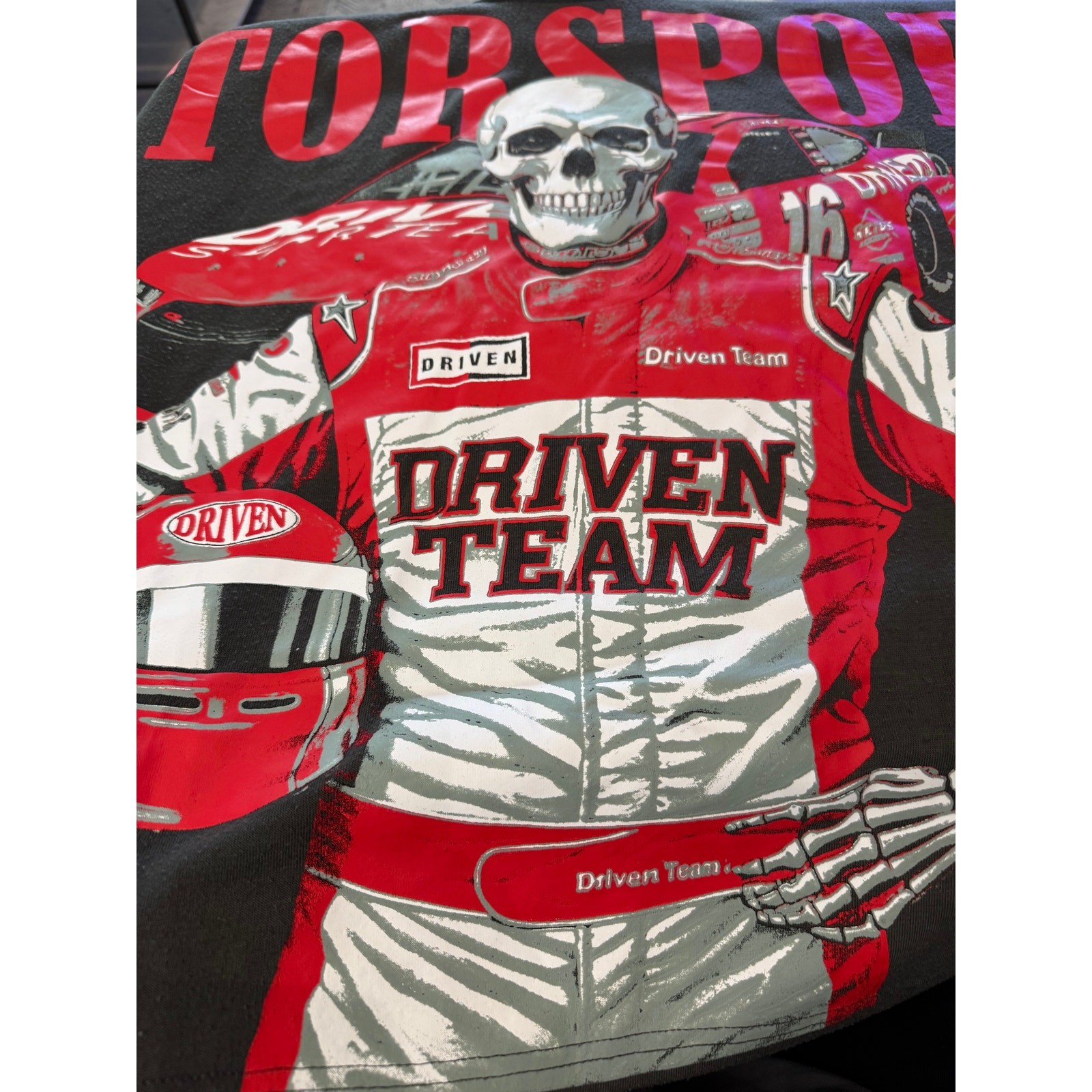 Motorsport Skull Racing Tee XL Vintage Style Driven Team Graphic