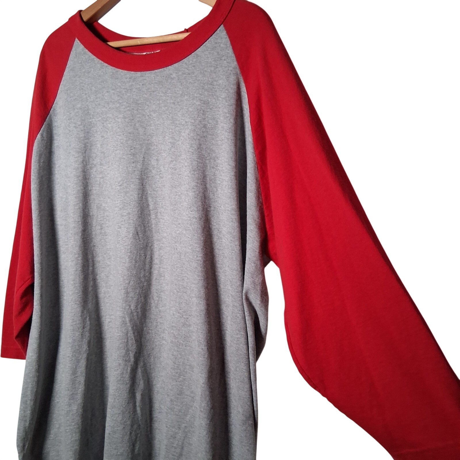 Shaka Active Baseball Shirt Men 3XL Gray Red Raglan Sleeve Sporty