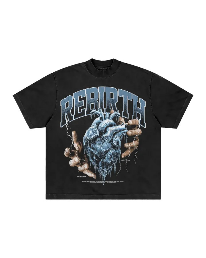 Heavy Cotton Graphic Tee Gothic Aesthetic Heart Print Men&rsquo;s Casual Streetwear