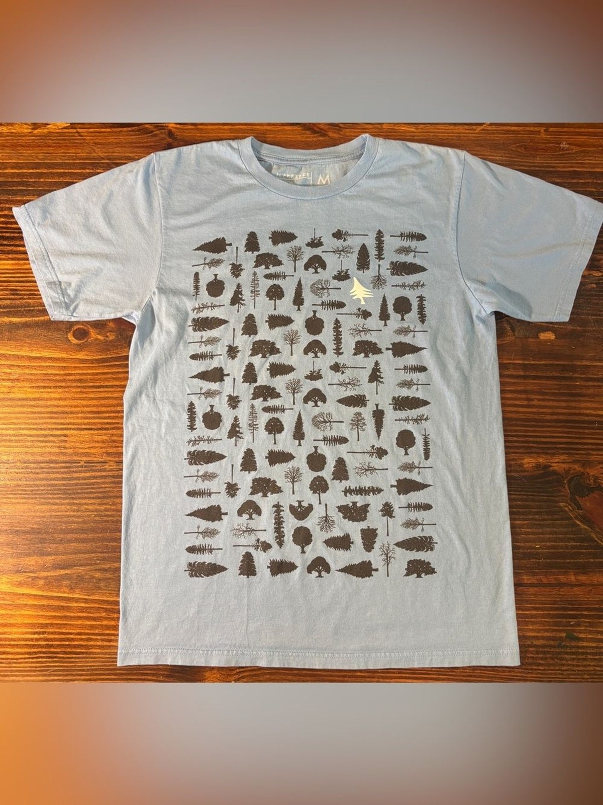 HippyTree Organic Cotton T-Shirt Mens Medium Blue Tree Forest Graphic Nature Tee