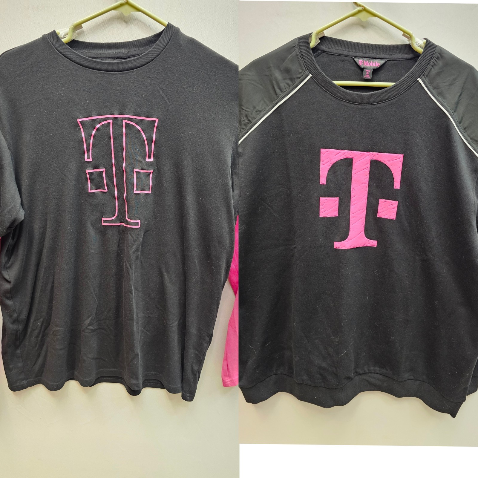 Lot Of 2 T-Mobile Shirt Men&rsquo;s Sz XL Employee Work Long Sleeve Quilted Logo Shirt
