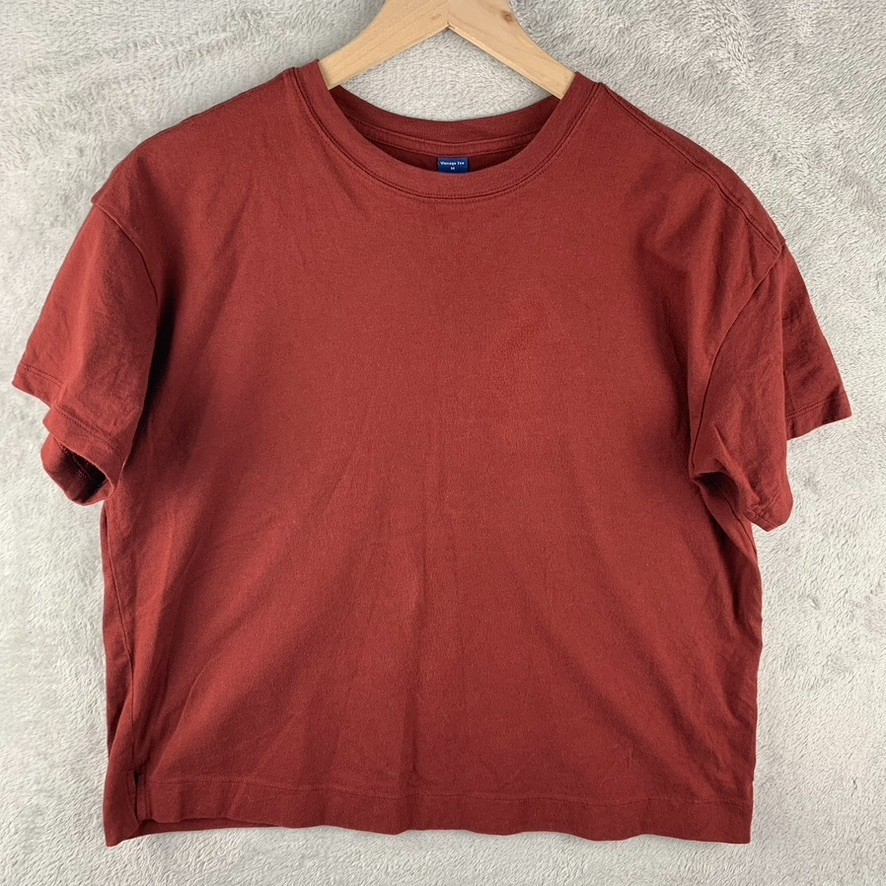 Old Navy Vintage Tee Women Size M Auburn Boxy Square Shirt