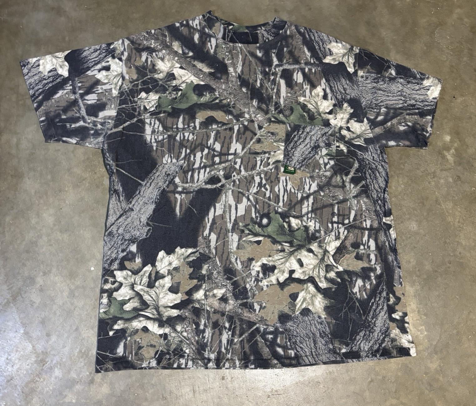 Vintage RedHead Mossy Oak Camo Pocket Tee AOP Men&rsquo;s XL 50/50 USA Tree Foliage