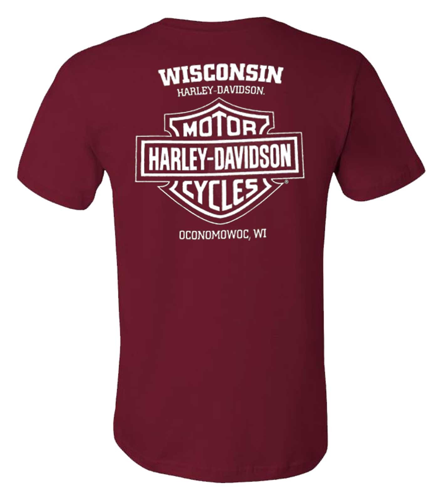 Harley-Davidson Men&rsquo;s Victory Short Sleeve Chest Pocket Cotton Tee, Maroon