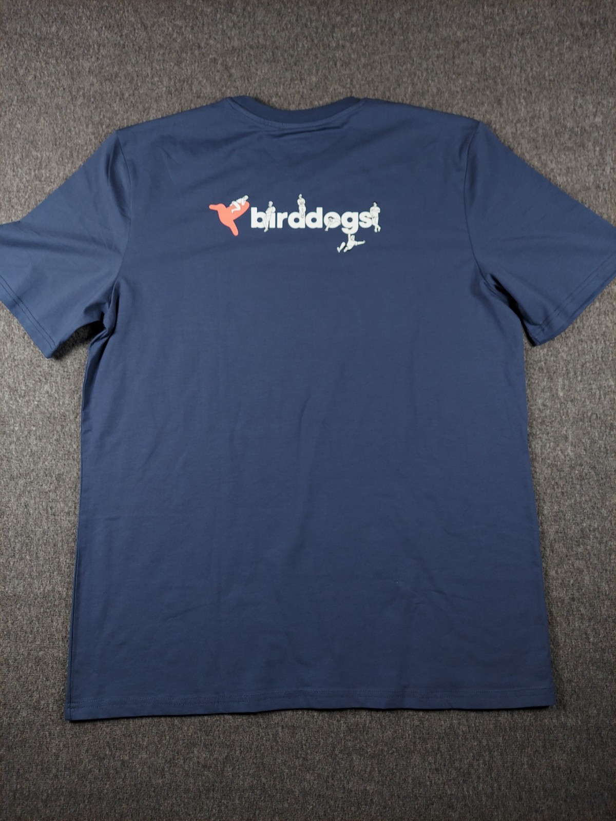 Birddogs Shirt Mens XL Blue Tagless Stretch Logo Cotton Spandex Crewneck Tee EUC