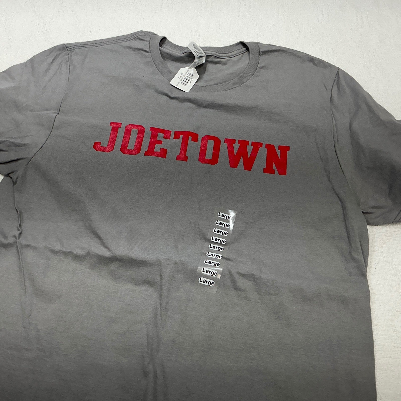 Jerzees Joetown CSB SJU T-Shirt Mens Large Gray Red Short Sleeve Crew Neck NEW