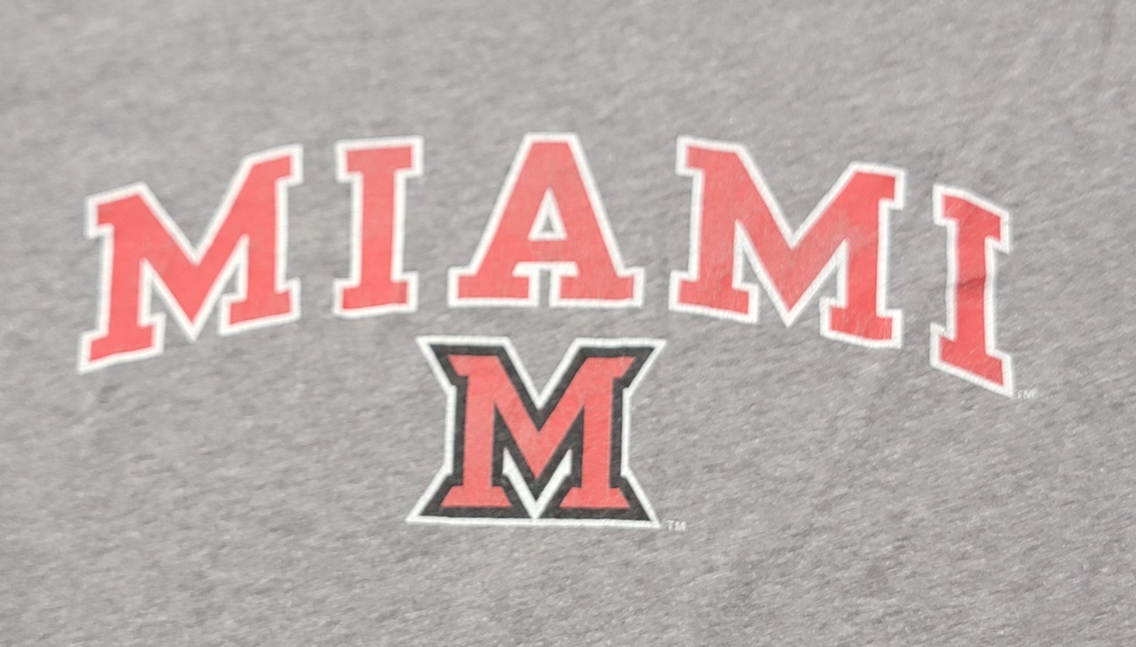 Jansport Mens Gray Miami University Red Hawks T-Shirt Size M Relaxed Fit