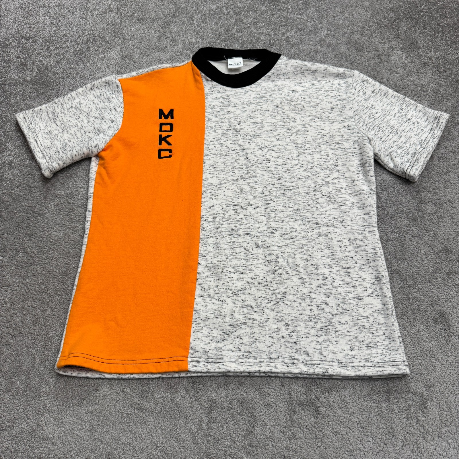 MOKC SF Bay Area Colorblock T-Shirt Mens Medium Gray Orange Crew Neck Casual Tee