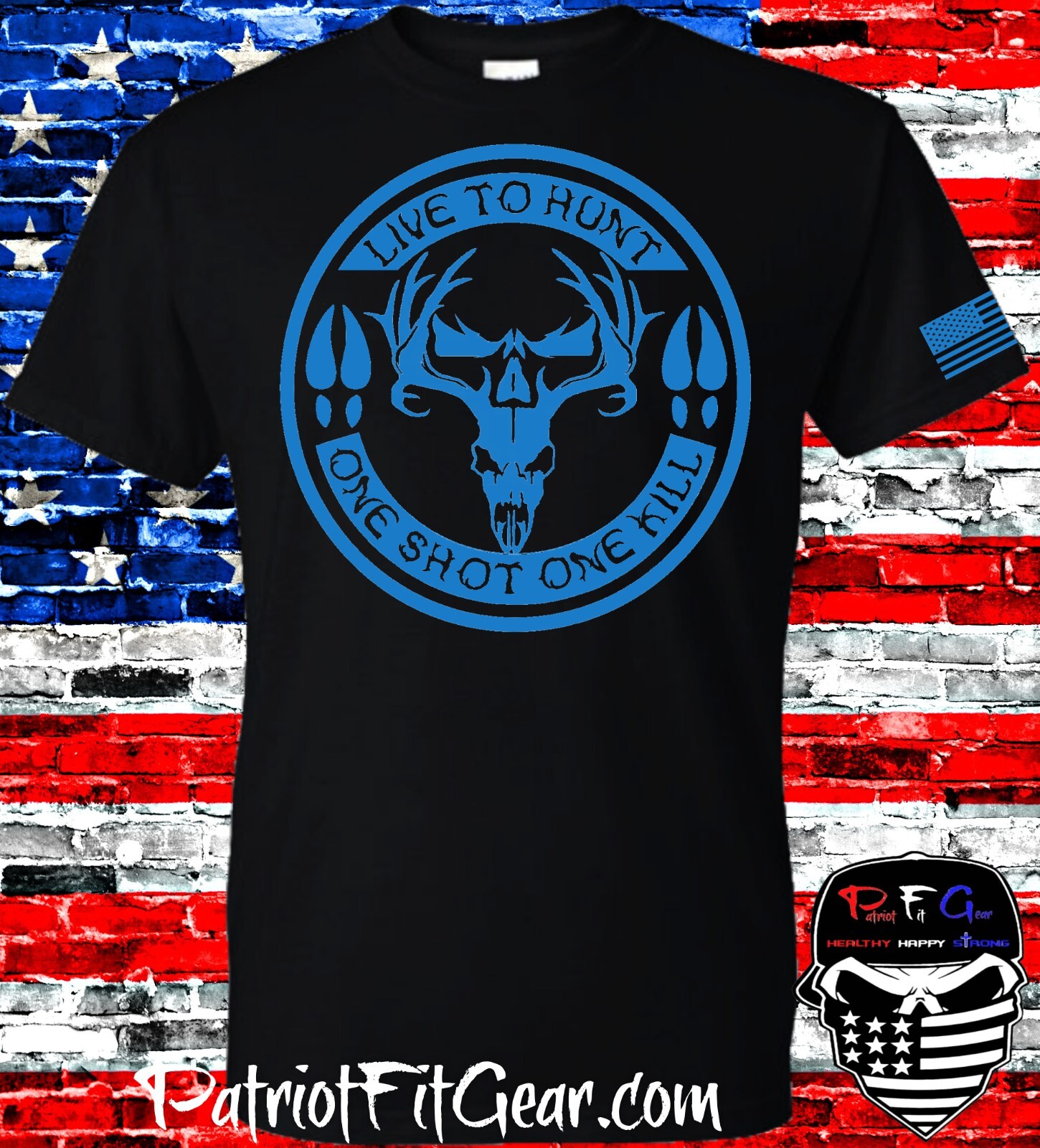 t-shirt, Hunting, Deer Hunting, One Shot One Kill, Buck Skull, Bow Hunting