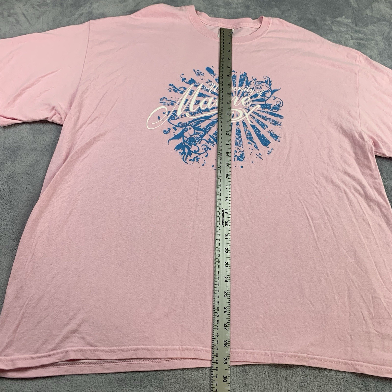University of Maine Tee Shirt Mens 2XL Gildan Ultra Cotton UMO College Pink