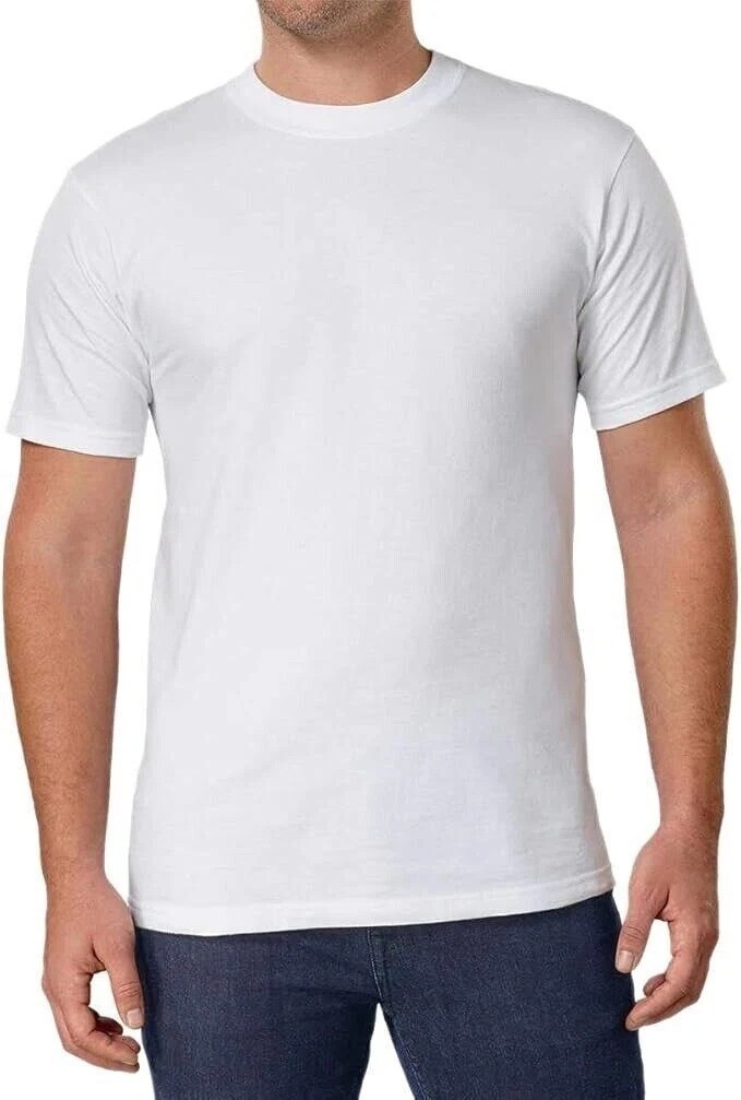 NWT 5 Pack Kirkland Signature Men&rsquo;s L Crew Neck T-Shirts Cotton Tagless F1272