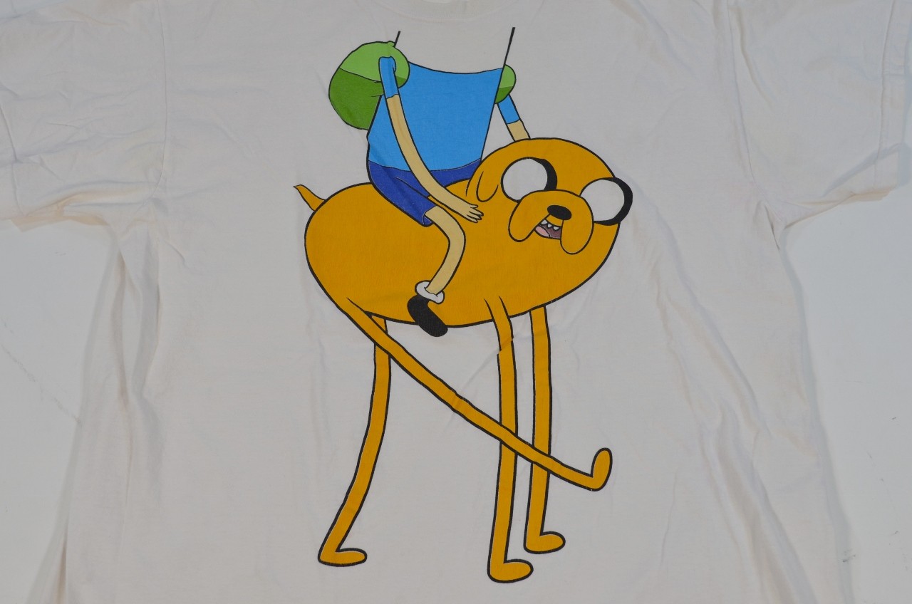 Finn the Human and Jake Dog Shirt White XL Cartoon Network Funny Adventure Time