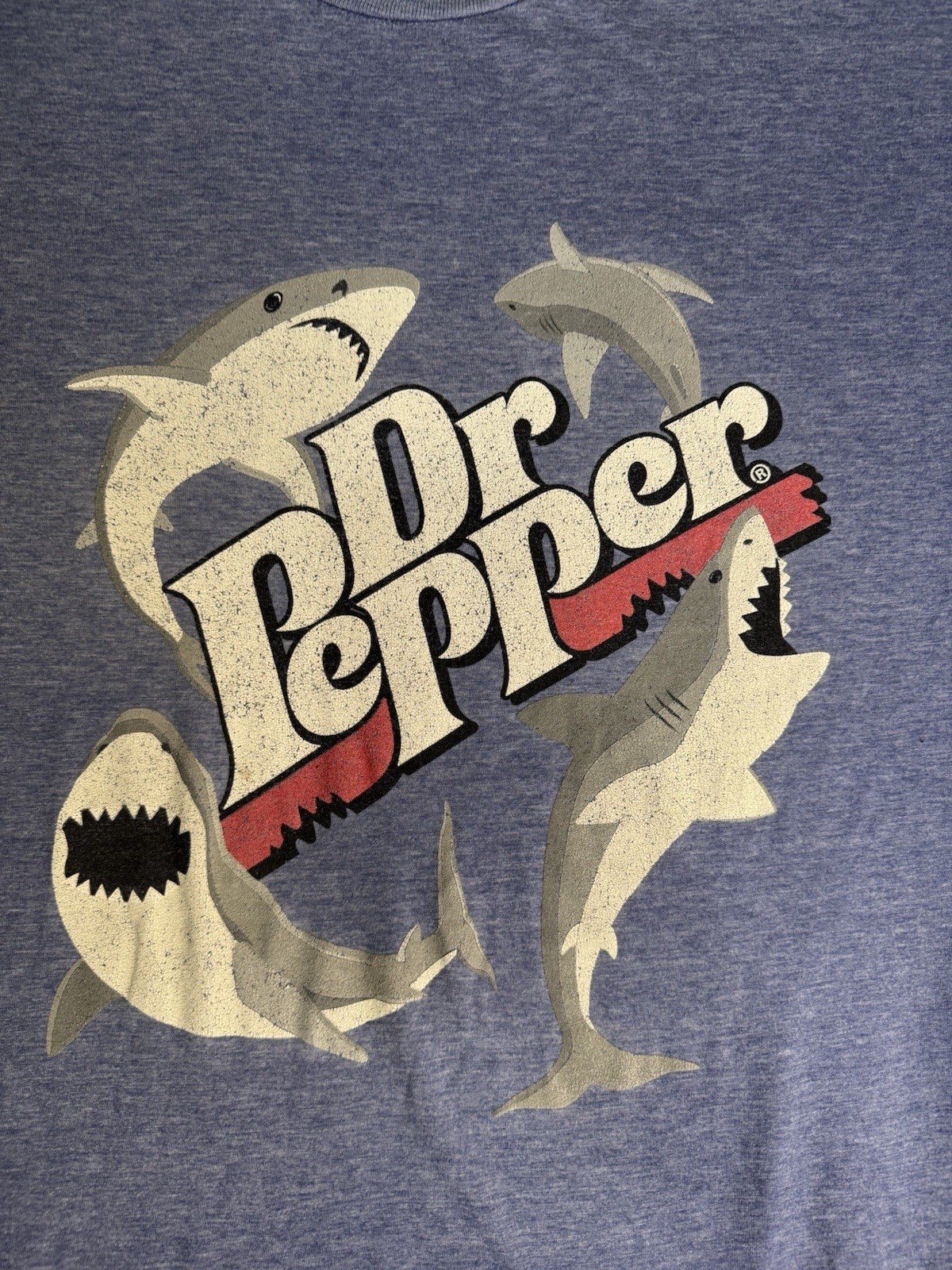 Dr Pepper T Shirt Shark 3XL RARE Pick Your Pepper Promotion Blue Shark week Gift