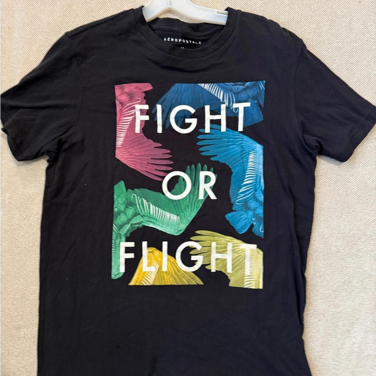 Aeropostale Black Tee with Colorful Graphic