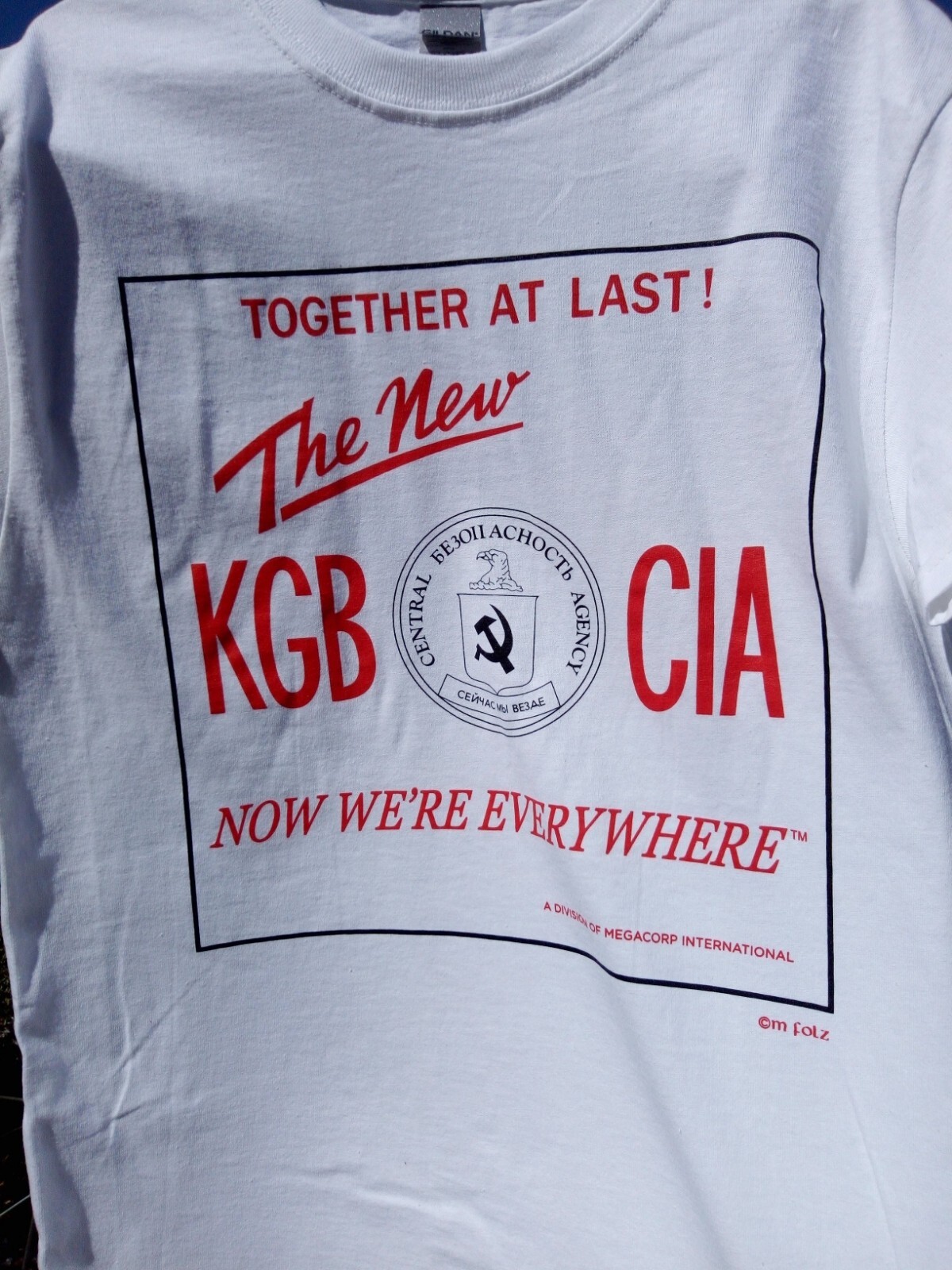Reprint of vtg KGB CIA Shirt USA USSR Russia Ukraine Gorbachev Putin Biden Trump