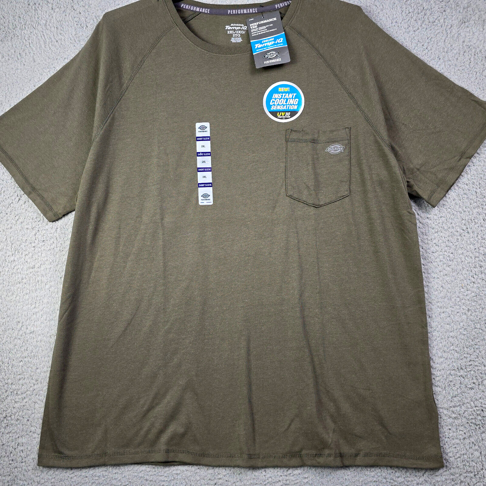 DICKIES Fast Dry SHIRT Mens 2XL XXL Green OUTDOORS Sweat Wicking Cooling NWT
