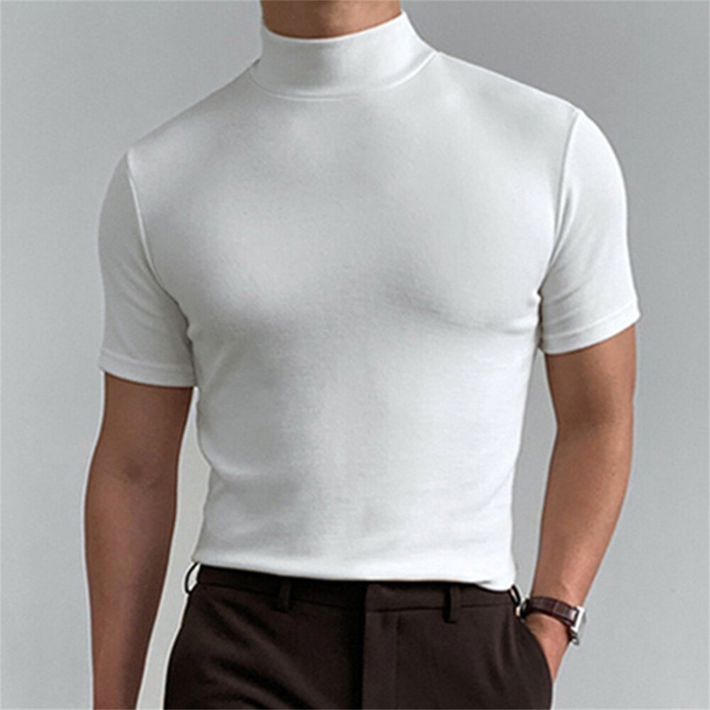 Men&rsquo;s Turtleneck Slim Fit Basic Tops Lightweight Pullover Long Sleeve T Shirt