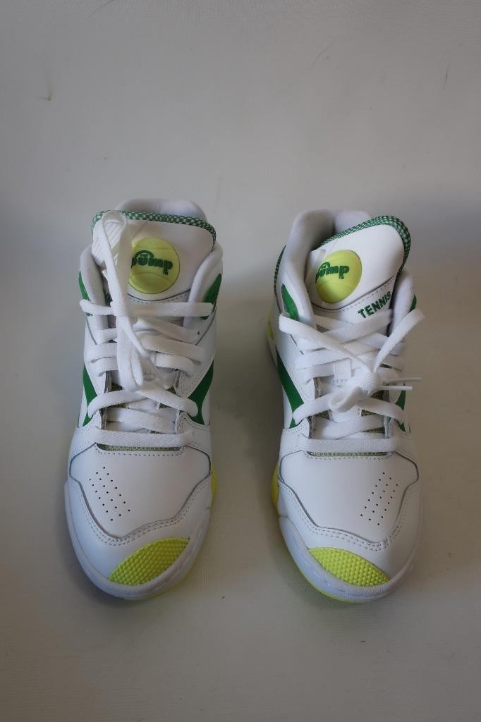 NWOT Boys Reebox Hexalite Tennis White, Green 1000100214 Sneakers 4.5Y