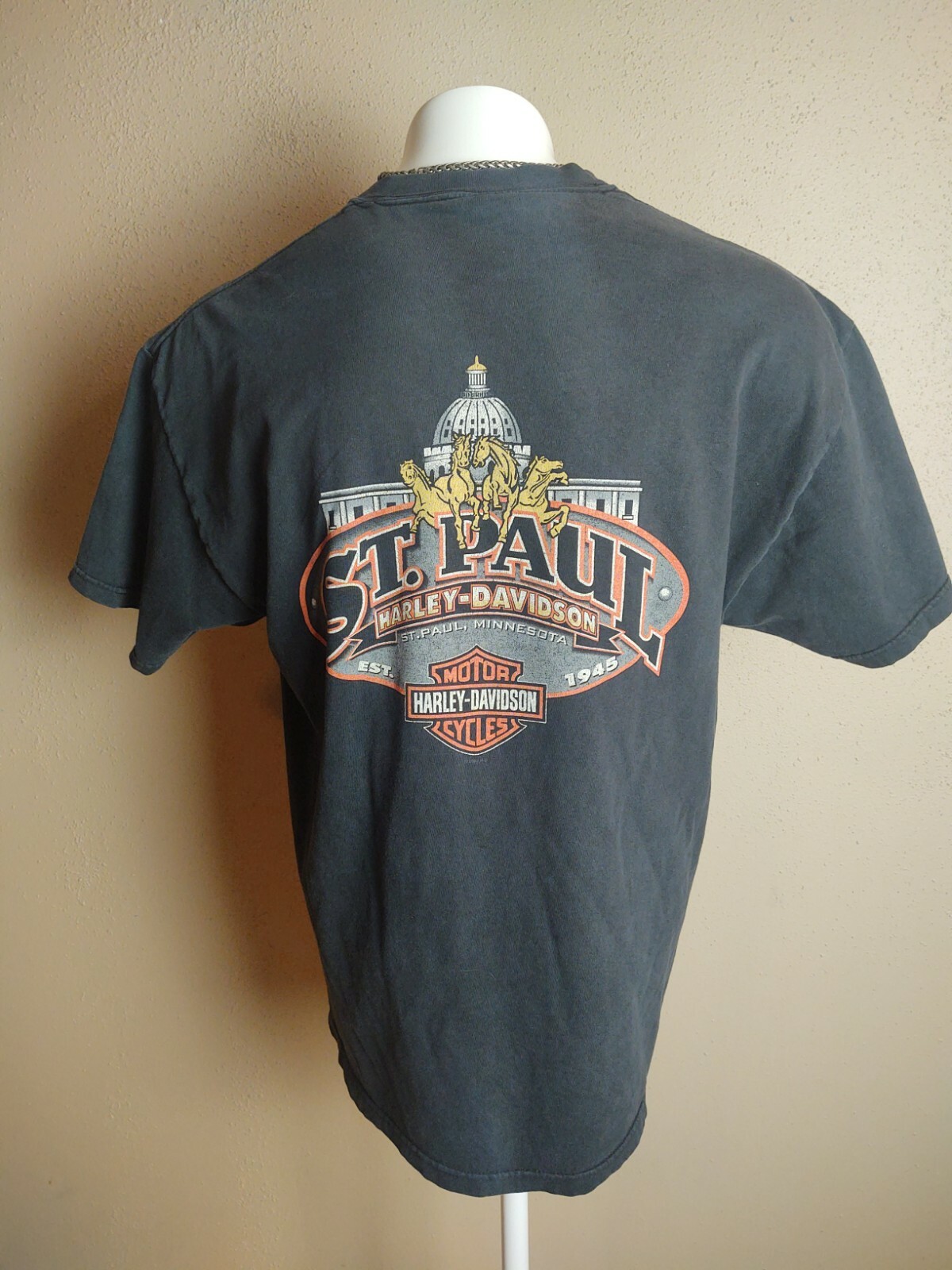 HARLEY DAVIDSON St. Paul Mn Short Sleeve Graphic T Shirt. See Measurements C10