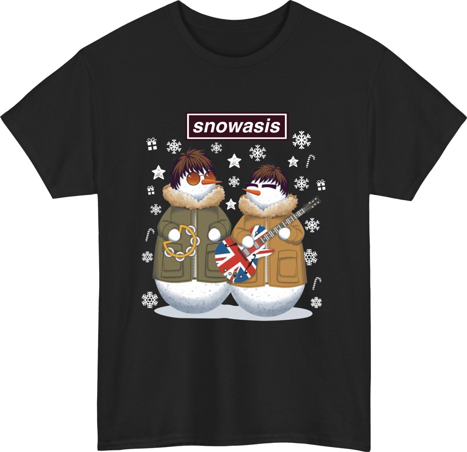Snowasis Winter Music Christmas T-Shirt – Funny Snowman Xmas Festive Holiday Tee