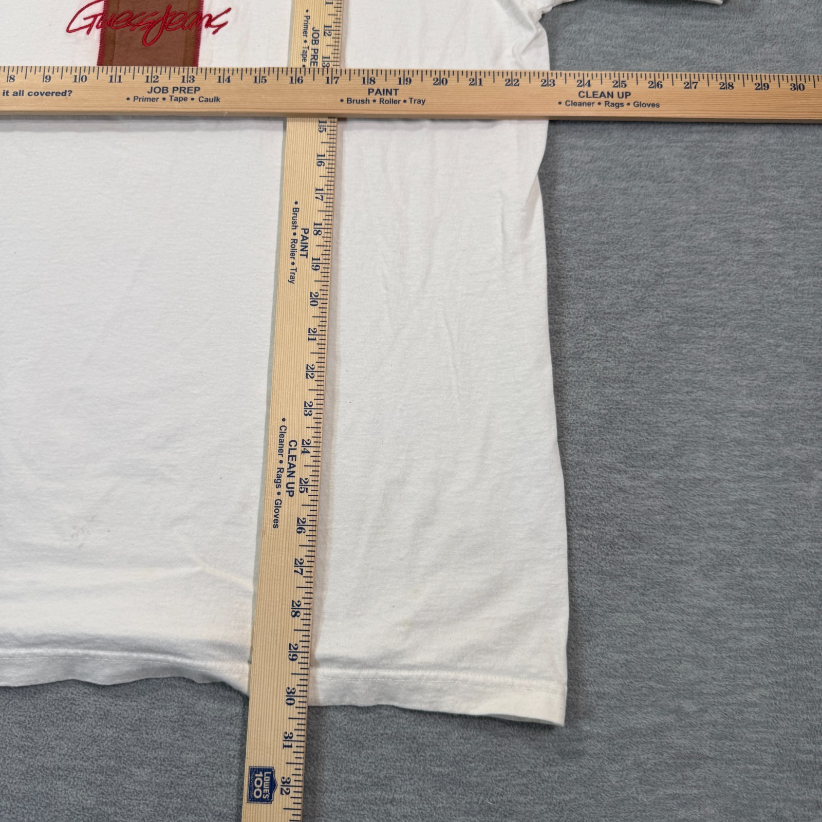 Guess T-Shirt Men Large White Short Sleeve Cotton Crew Neck Basic Logo 90s