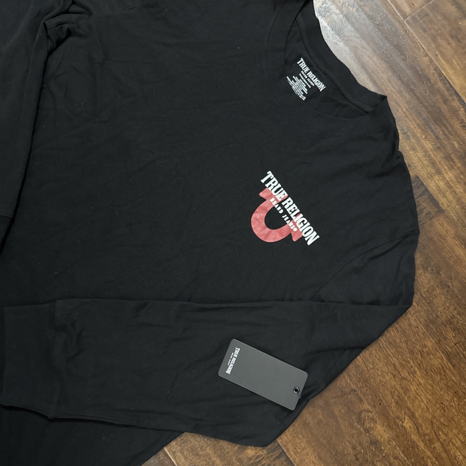 NWT True Religion Graphic Logo Long Sleeve Tee Black Men’s Size XL. C5