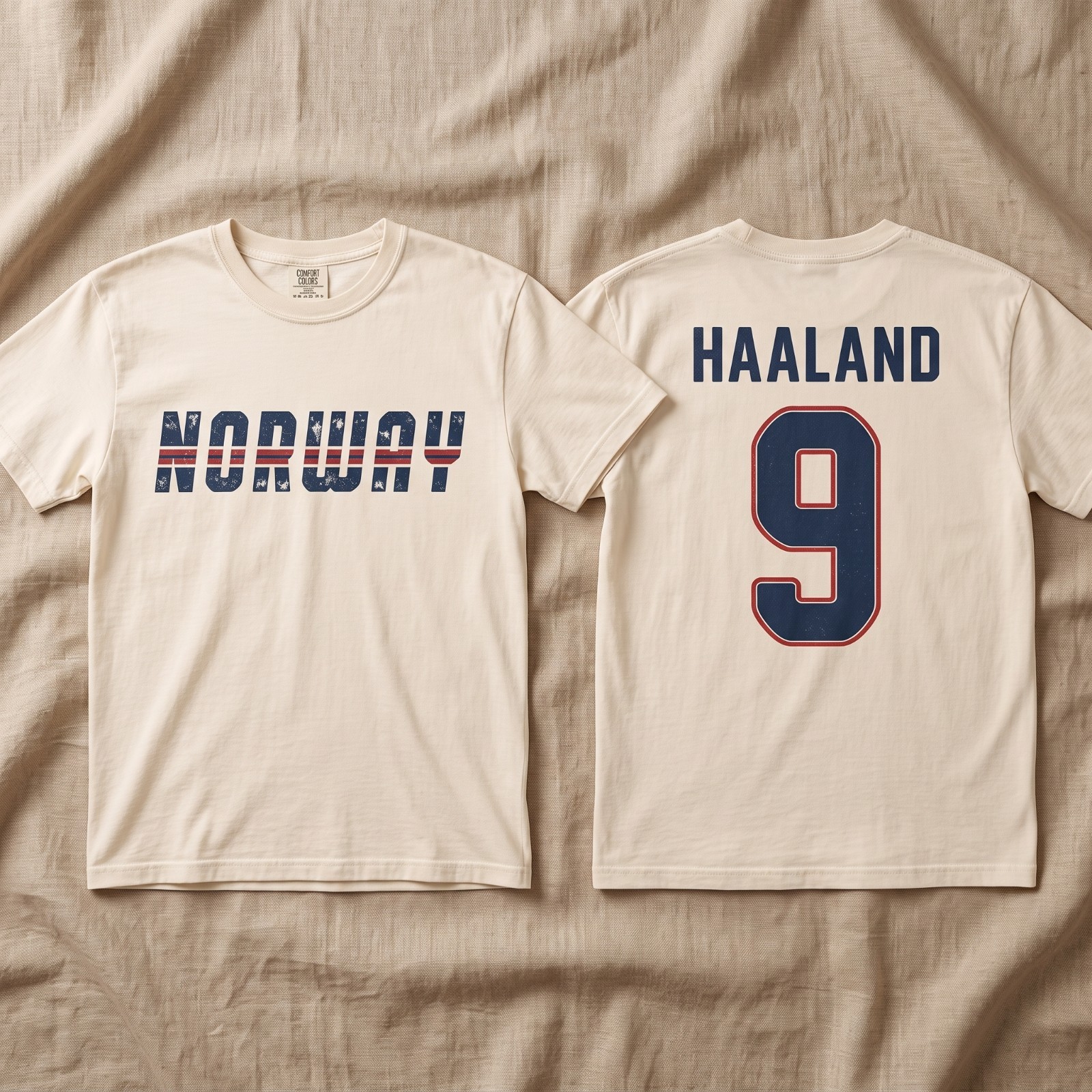 Haaland 9 Norway Soccer Supporter Shirt, Nordic Football Athletic Tee