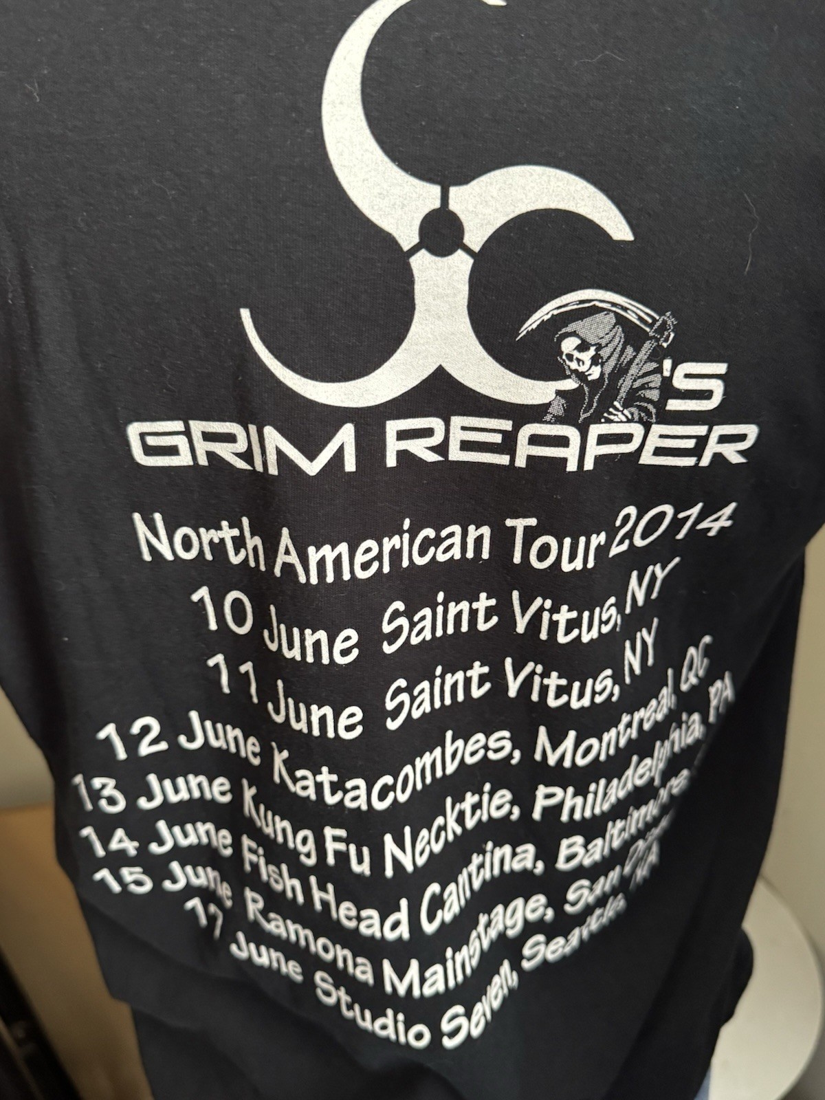 Steve Grimmett&rsquo;s Grim Reaper Concert TShirt Band Tee 2014 Gildan L