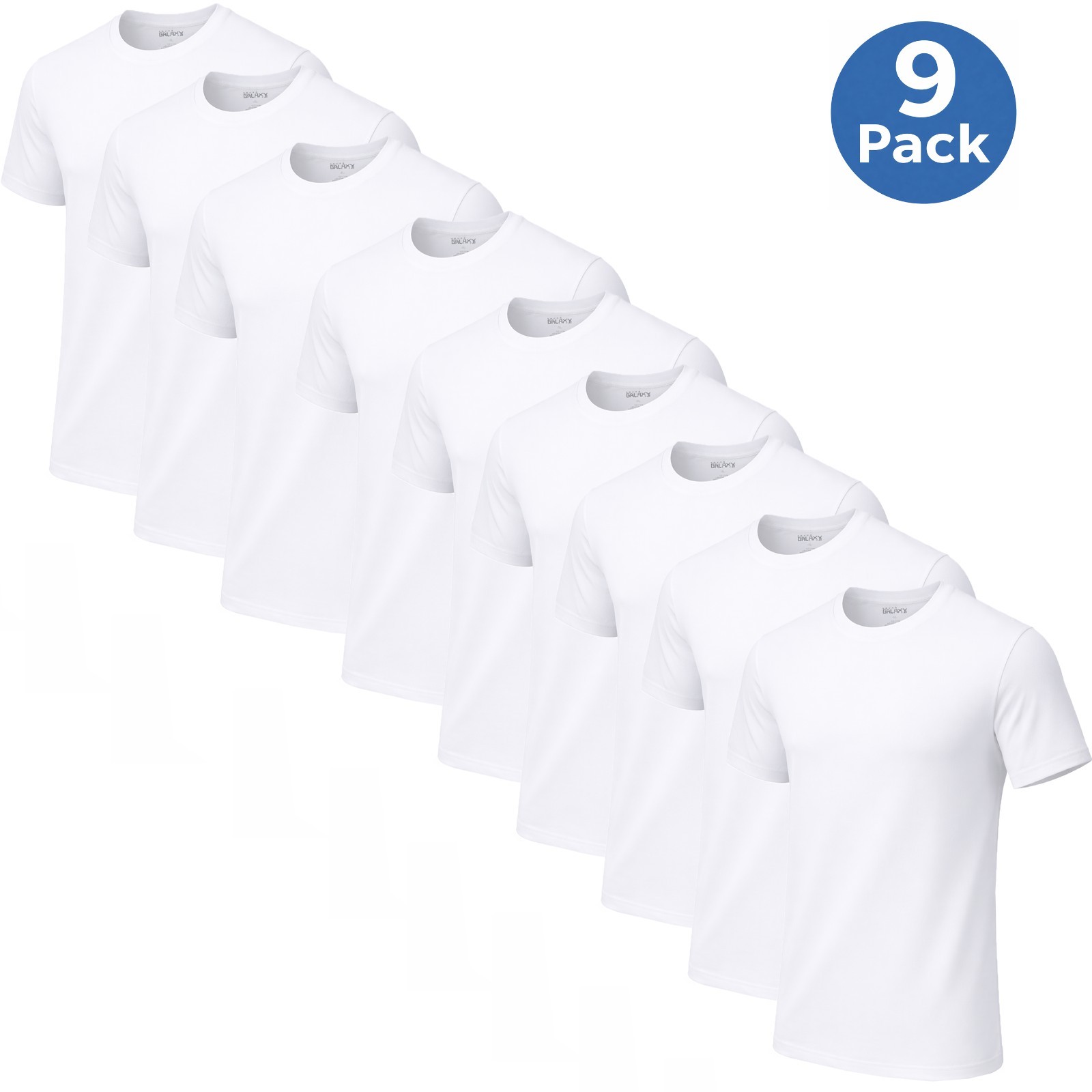 Men&rsquo;s 9-Pack Classic Short Sleeve Crew Neck 100% Cotton Undershirts