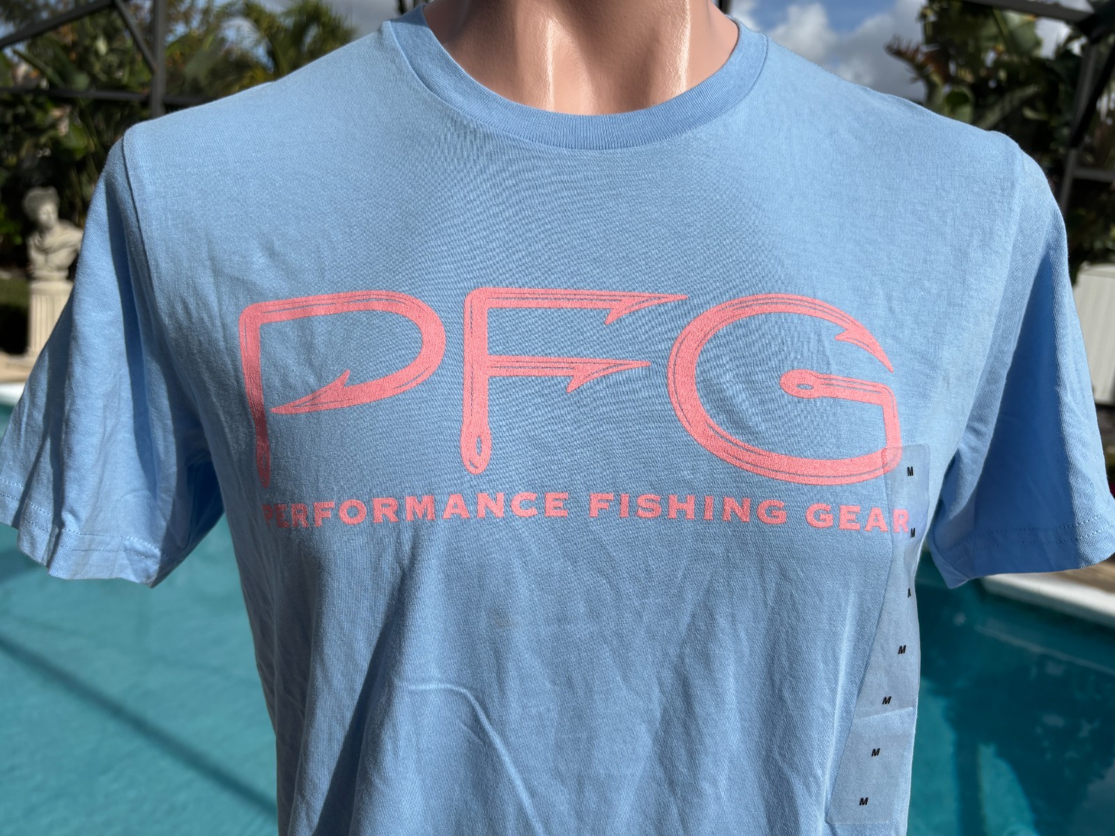 Columbia Blue PFG Fishing T Shirt short sleeve mens M Medium NEW