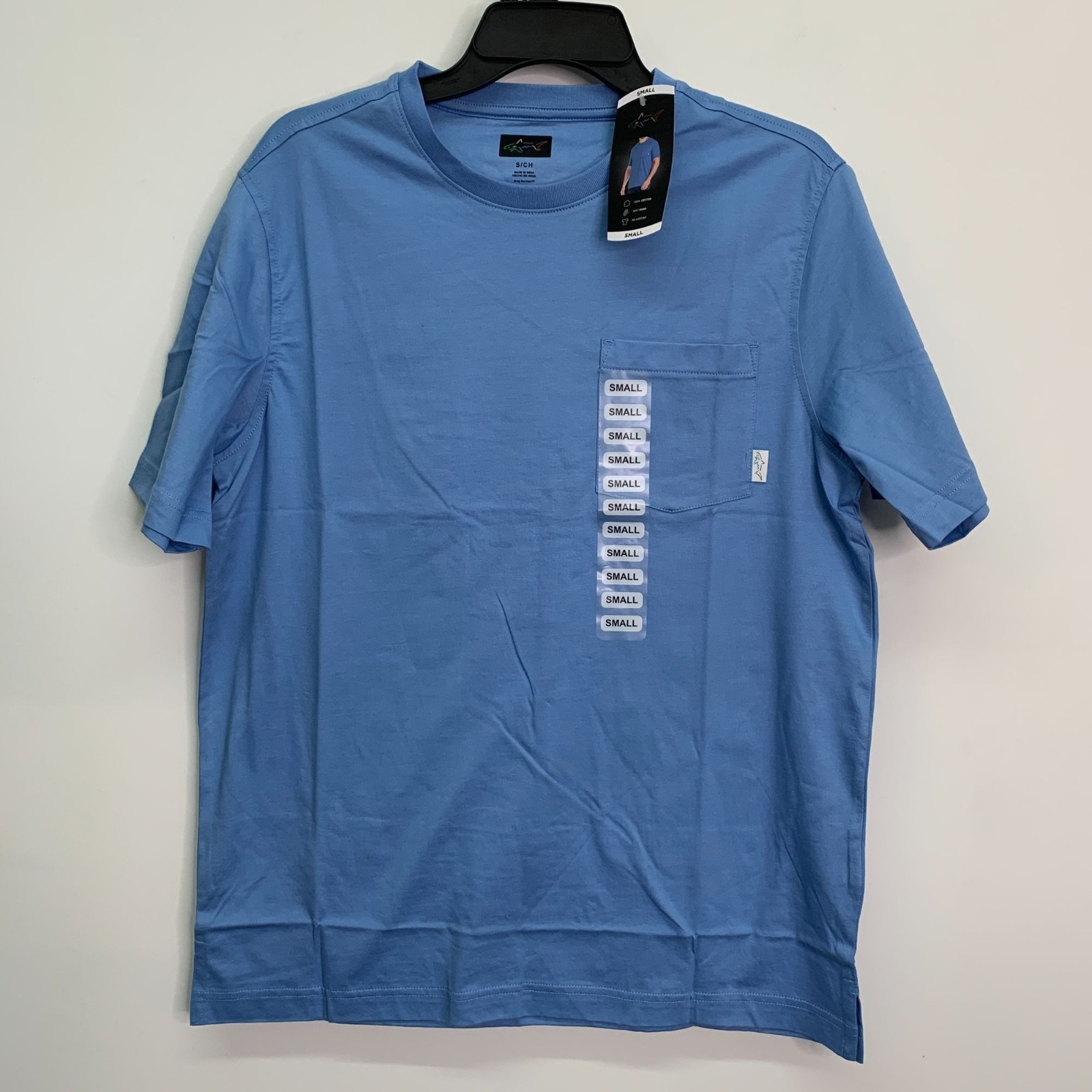 Greg Norman Men&rsquo;s S Shirt Short Sleeve Crew Neck Pocket Tee T-Shirt Blue S