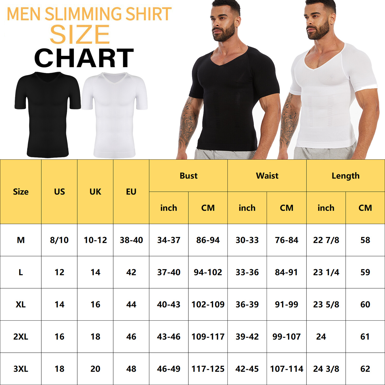 Men&rsquo;s Gynecomastia Undershirt V-Neck Chest Compression Shirts Slim Body Shaper
