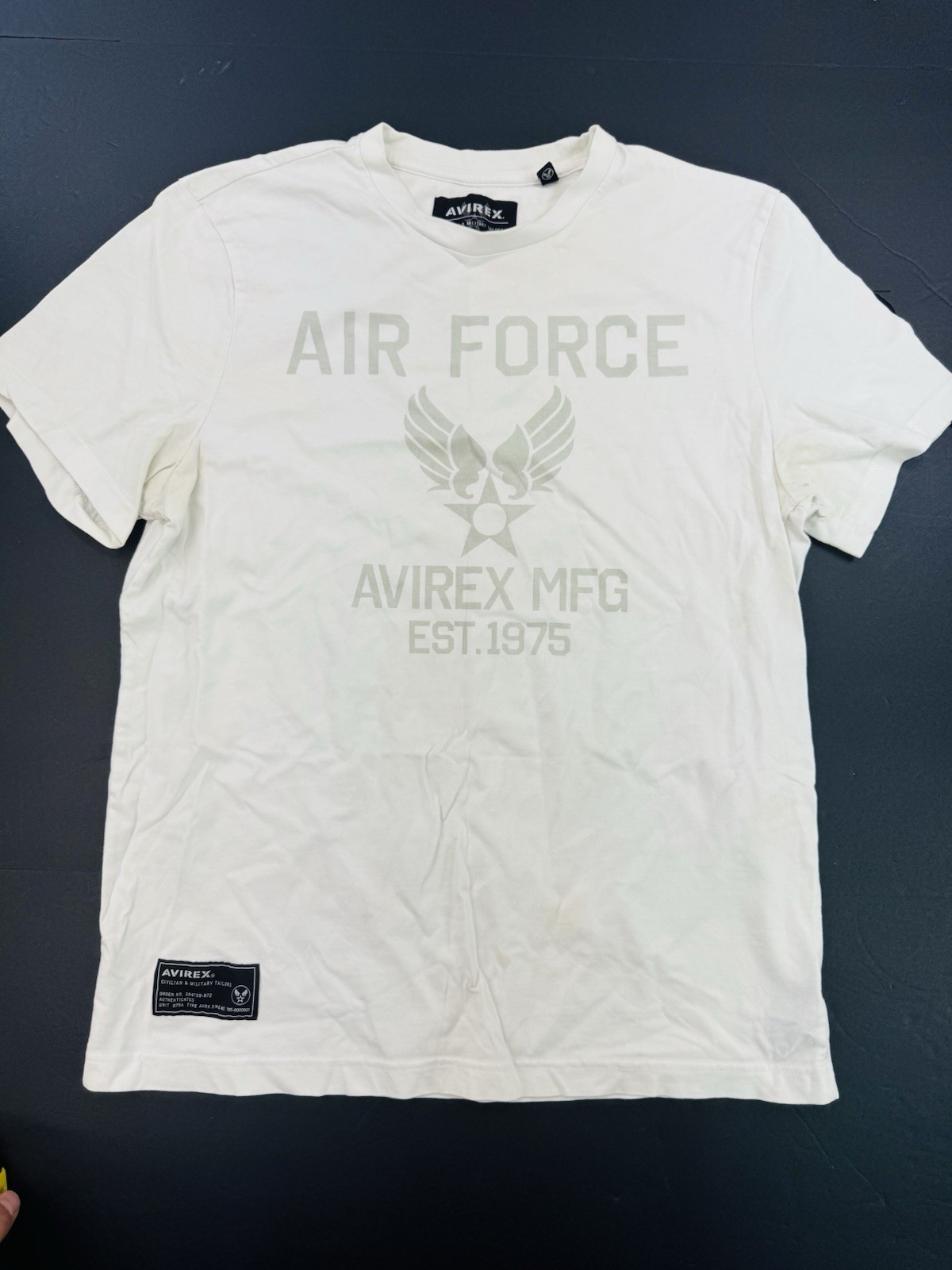 VINTAGE Avirex Shirt Mens Medium White Graphic T Tee Hip Hop Y2K Air Force