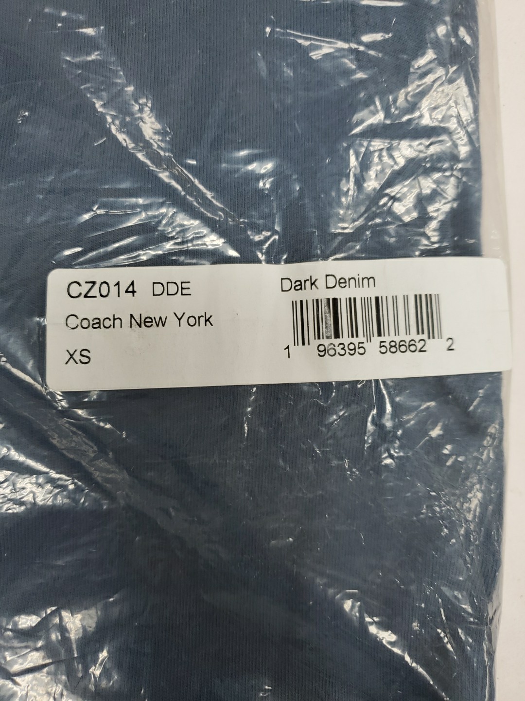 NEW Coach Men New York Long Sleeve TShirt Dark Denim Organic Cotton Sz XSmall US