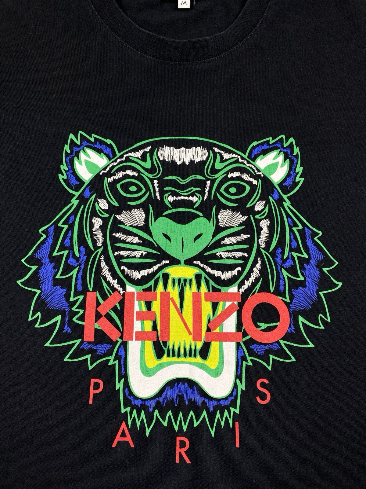 🐅 Y2K Kenzo Paris Big Tiger T-Shirt Rare Retro Hype size M color Black