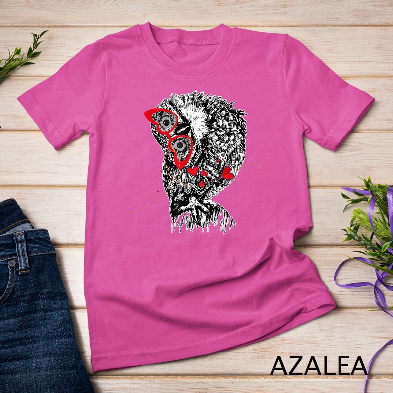 Owl Sunglasses Love Funny Cute Owls Valentine Gift Heart Unisex T-shirt
