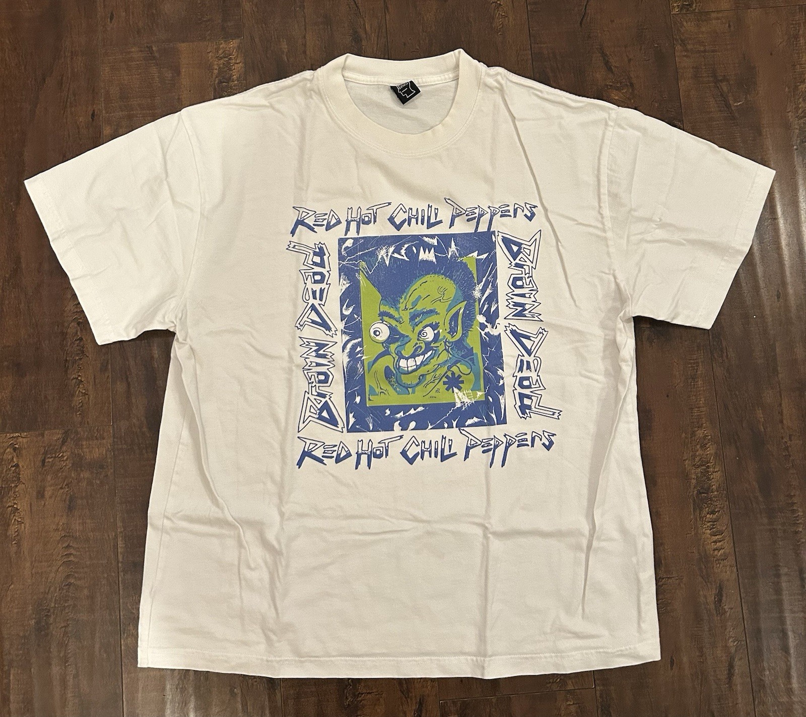 Brain Dead x Red Hot Chili Peppers Graphic Tee Size M White Blue Green