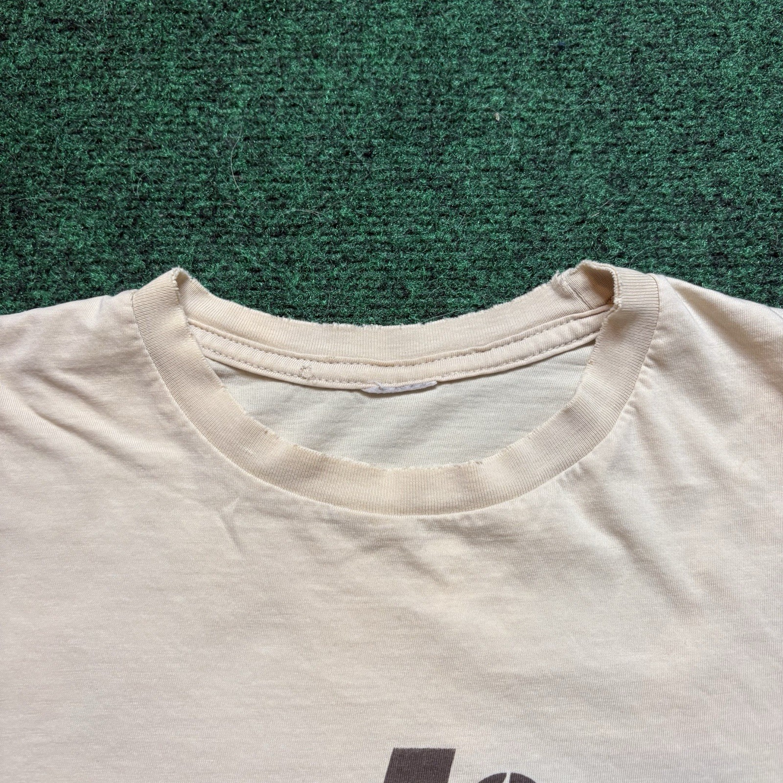 Vintage Y2K Split T Shirt Sz Large Tan Surf Skate