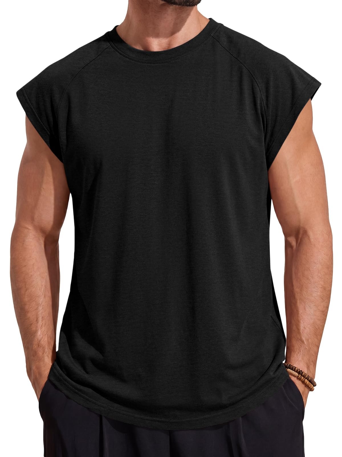 Mens Tank Tops Workout Muscle Gym Athletic T-Shirts Casual Cap Sleeve Summer …