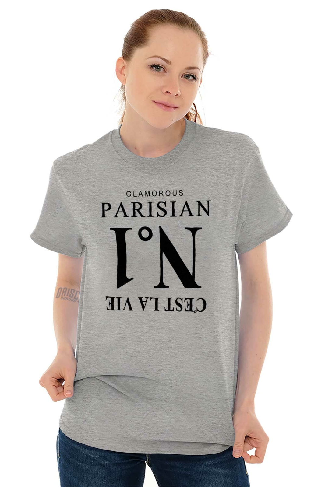 Glamorous Paris Number 1 Designer French Gift Womens Short Sleeve Crewneck Tee