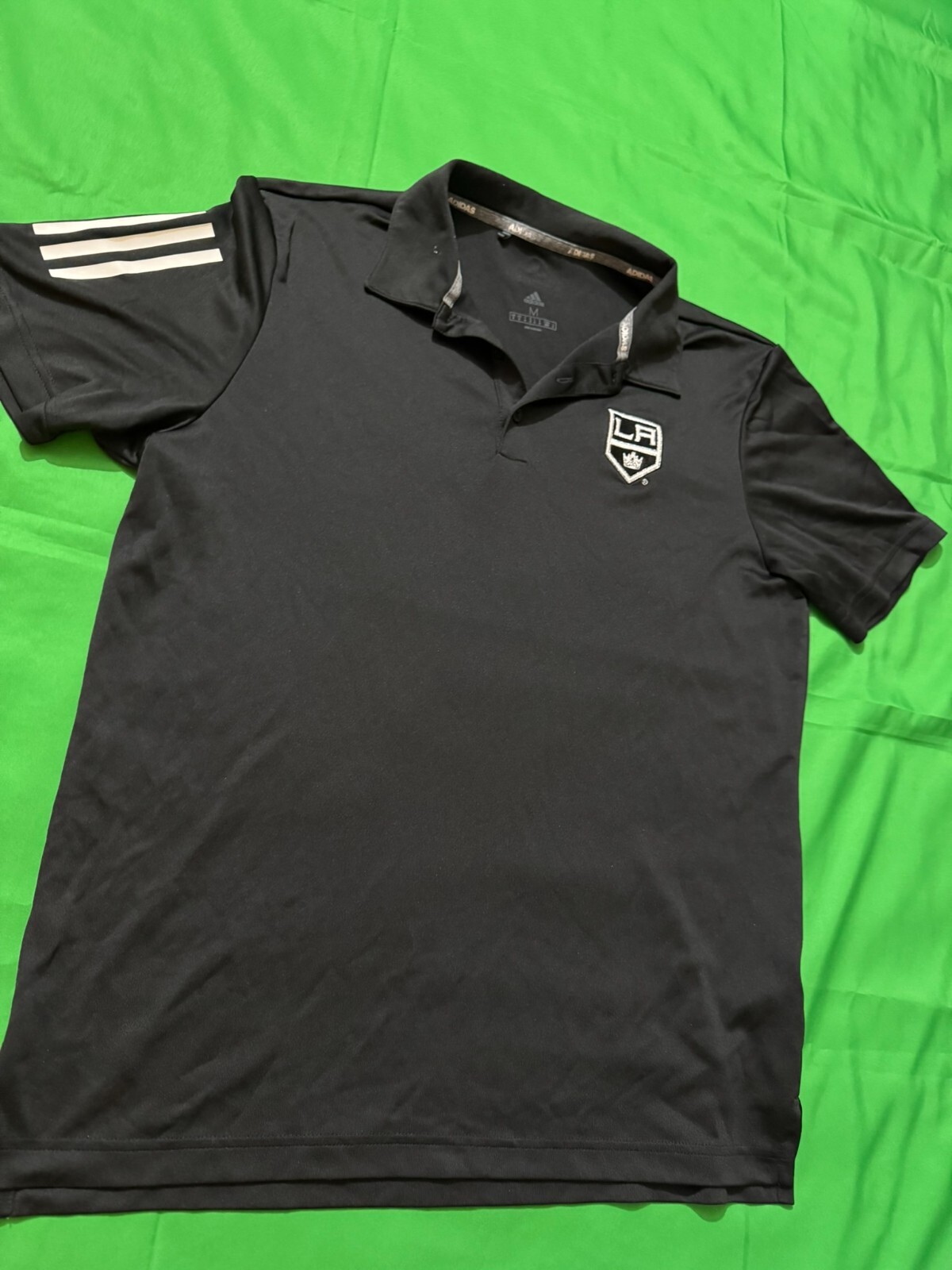 Los Angeles Kings Adidas Climate NHL Pro Collection Polo T Shirt Medium Black