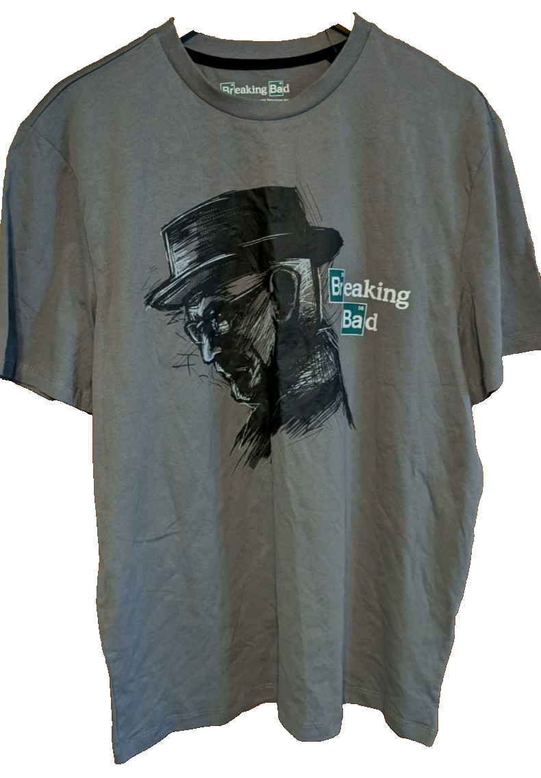 NEW Breaking Bad Men&rsquo;s T-shirt – Heisenberg Sketch -Silhouette Gray LARGE NWT