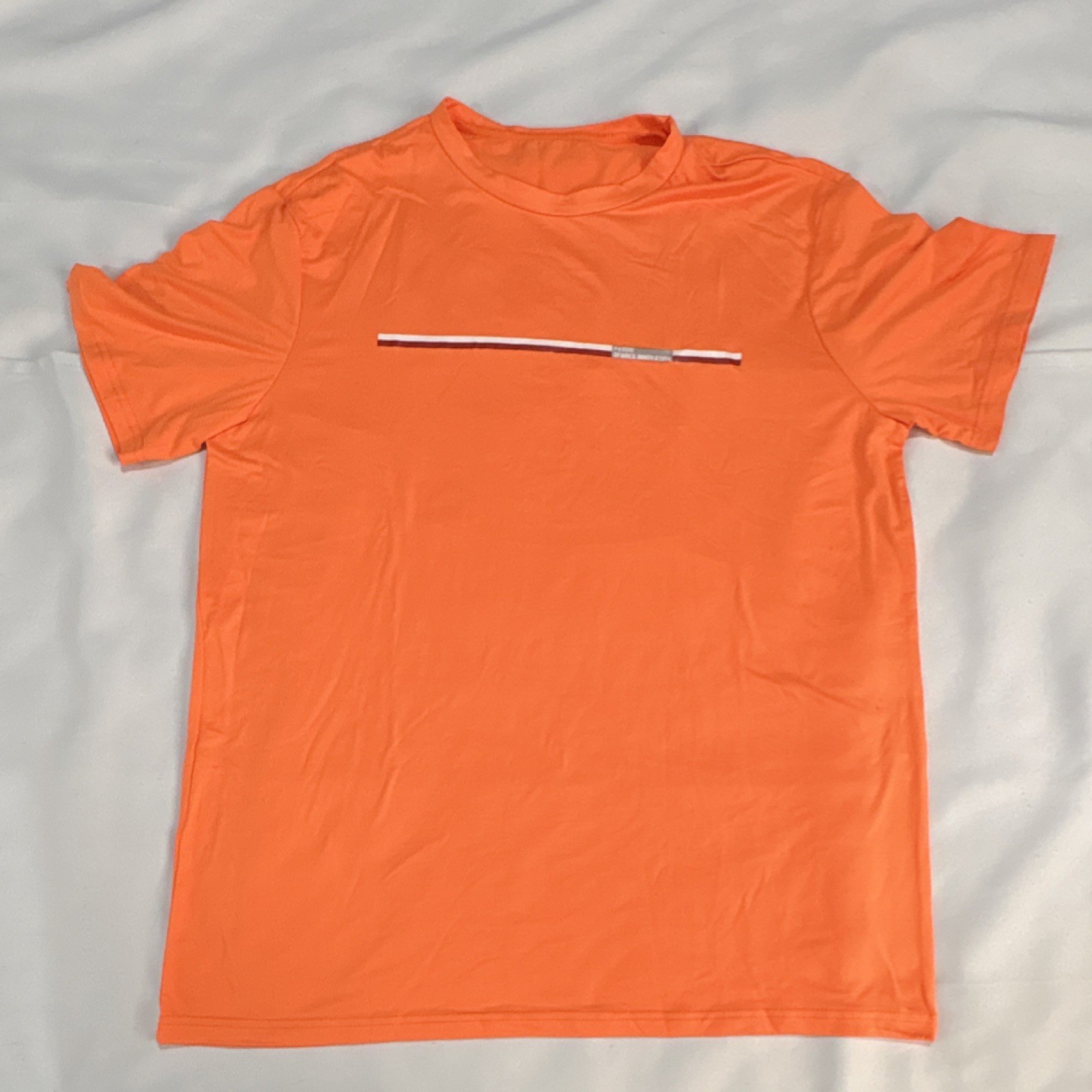 Mens Orange Polyester Elastane Crew Neck T-Shirt XL &lsquo; A2