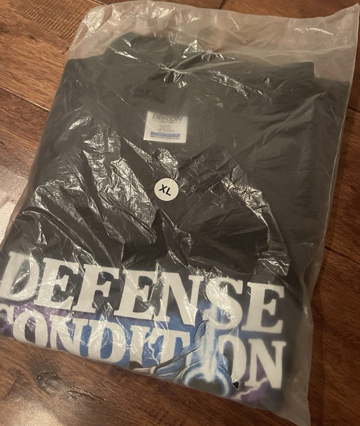 DEFCON Men&rsquo;s XL Black Cotton Graphic Print T-Shirt Regular Fit