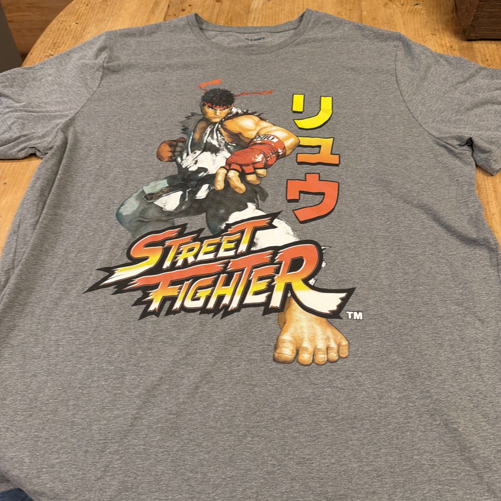Street Fighter Mens T-Shirt CAPCOM RYU Size 2XL NEW GRAY